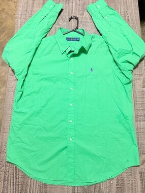 Polo by Ralph Lauren Bright Green Long-Sleeve Button-Down Shirt